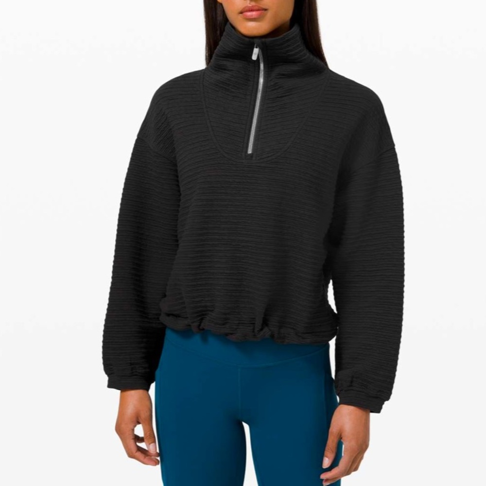 Lululemon Textured 1/2 Zip Pullover Black